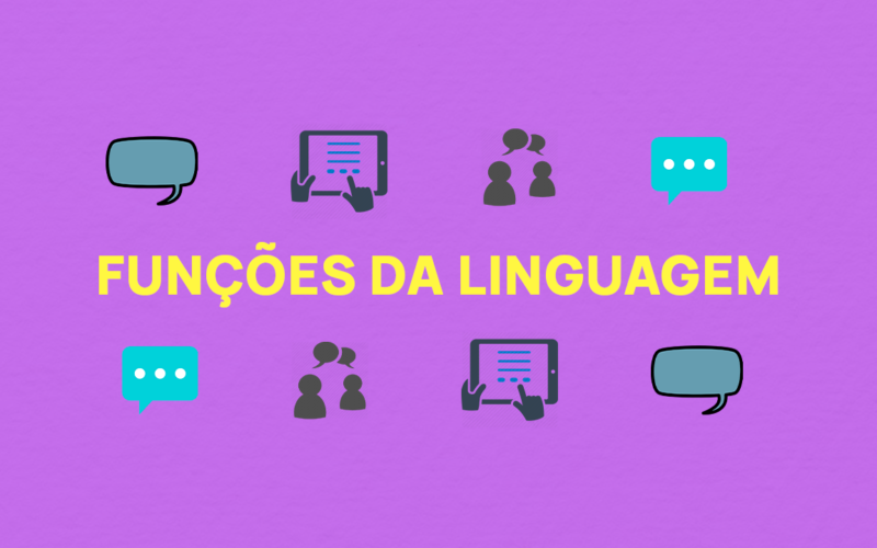 Imagem com o título Figuras de Linguagem e uns icones represetando conversar e dialogs