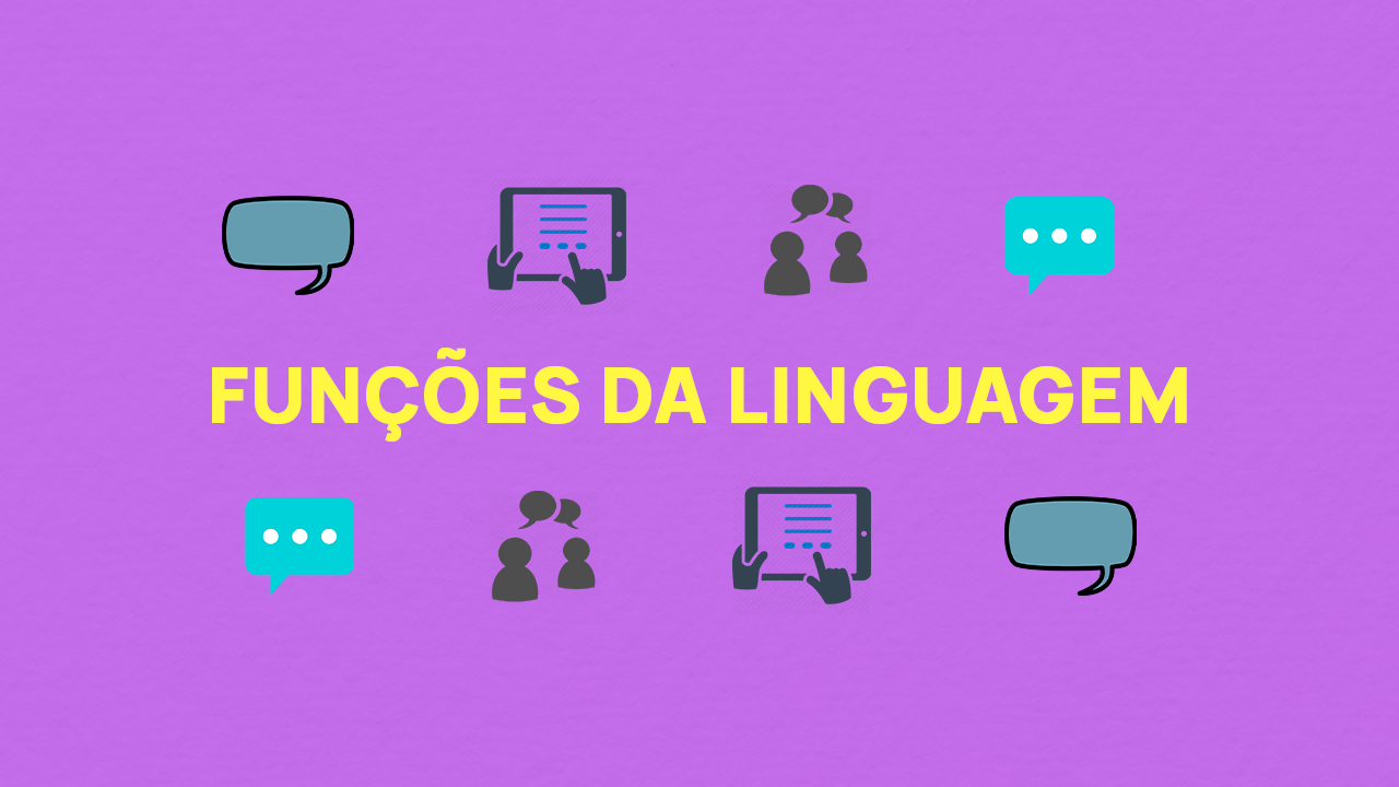 Imagem com o título Figuras de Linguagem e uns icones represetando conversar e dialogs